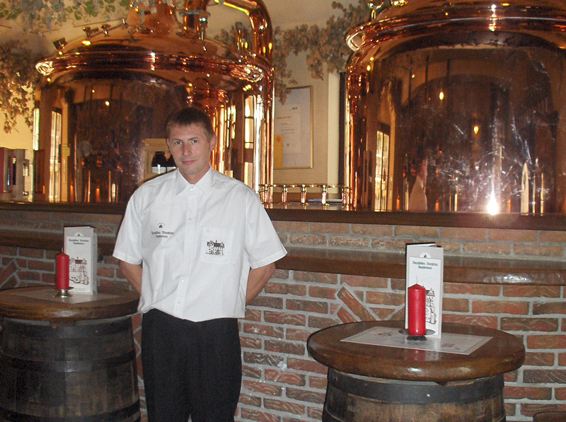 Our master brewer at the brewhouse
